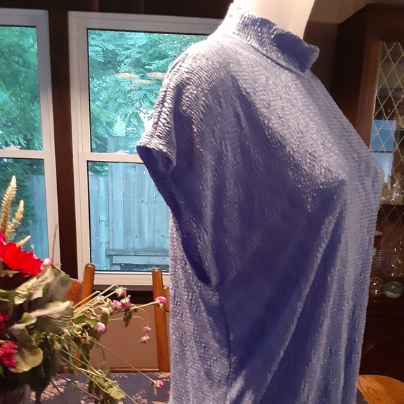 HOST PICK Size L petite Tanjay purple wrinkled stretchy blouse - Picture 3 of 13